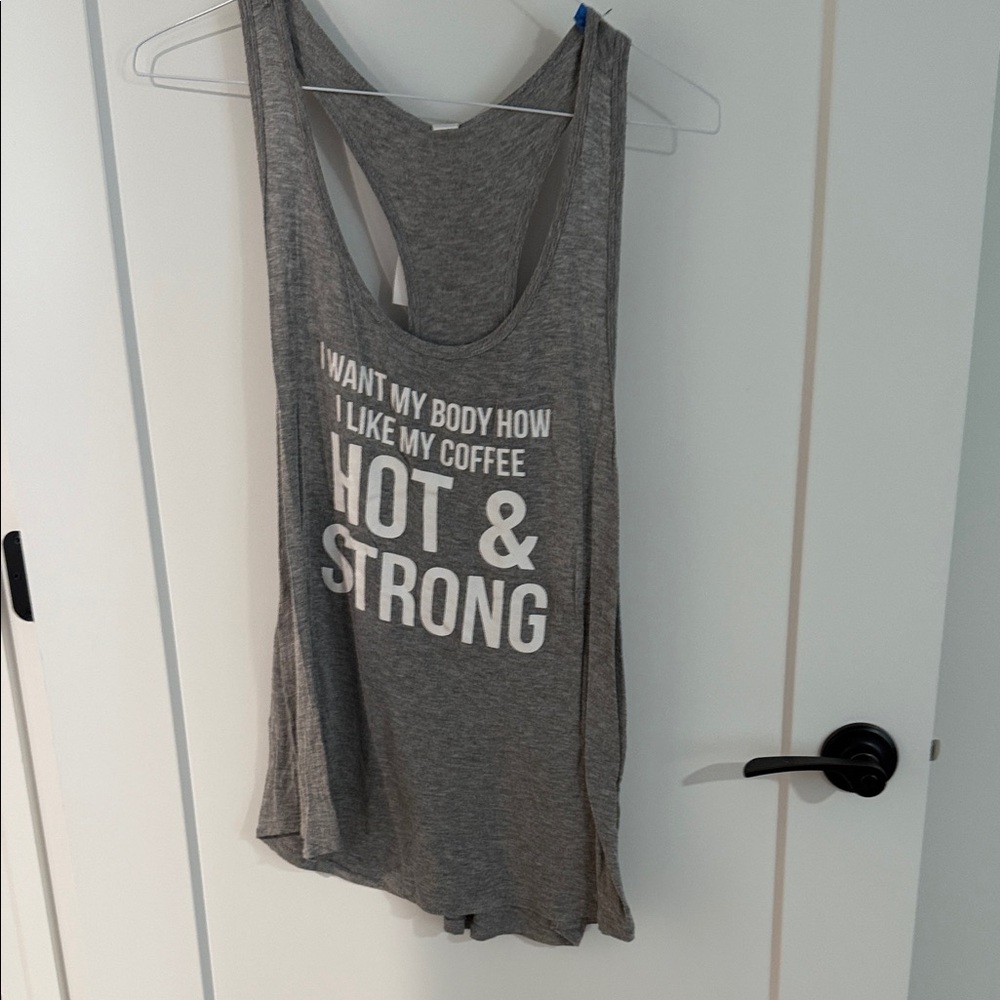 Gray Graphic Tank Top - Hot & Strong
